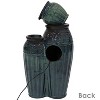 Sunnydaze 27"H Electric Ceramic Dark Turquoise Tour de Vase Outdoor Water Fountain with LED Lights - 2 of 4