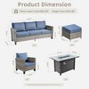 XIZZI Outdoor Sectional Sofa Set, Modular Outdoor Wicker Sofa Set with Optional Solar Table, Ottomans or Fire Pit in 6 Colors, All-Weather Design - 3 of 4