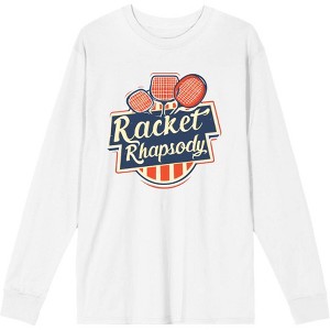 Padel Tennis "Racket Rhapsody" Adult Crew Neck Long Sleeve Tee - 1 of 2