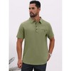 INSPIRE CHIC Men's Linen Chest Pocekt Short Sleeve Casual Hawaiian Beach Polo Shirts - 4 of 4