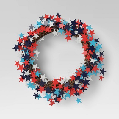 17" Americana Scatter Star Wreath Blue/Red - Sun Squad™