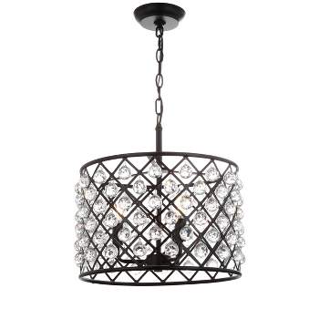 16" LED Crystal/Metal Gabrielle Pendant Oil Rubbed Bronze - Jonathan Y