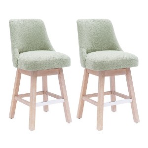 WestinTrends 26" Upholstered Swivel Counter Height Bar Stools (Set of 2) - 1 of 3