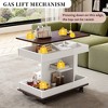 Bestier Side Table with Wheels, Modern Lift-Top End Table with 360¡ã Rotating Top, Sofa Side Table with Storage Space for Living Room, Bedroom - 4 of 4
