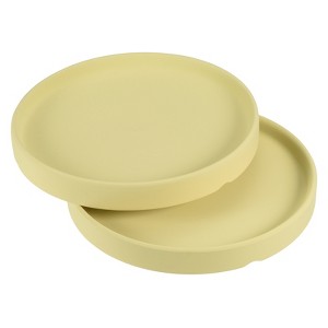 Unique Bargains Indoor Ceramic Round Plant Pot Saucers Tray 2 Pcs - 1 of 4