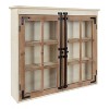 30" x 6.5" x 28" Hutchins Decorative Farmhouse Wood Wall Cabinet White/Brown - Kate & Laurel All Things Decor: No Assembly - 2 of 4