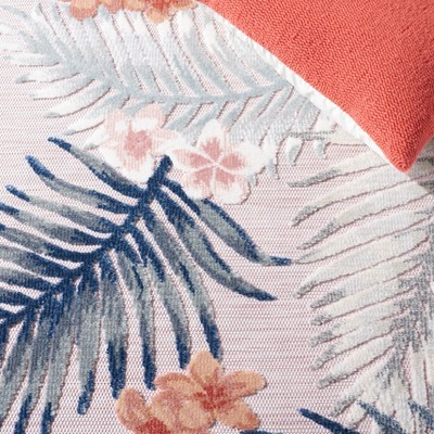 Cabana Floral Braided Pink/Grey Synthetic 2' x 9' Runner Rug