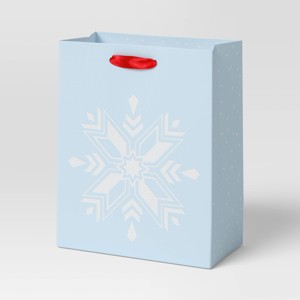 White Snowflake on Blue Petite Christmas Gift Bag - Wondershop™ - 1 of 3