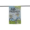 Slickblue "Hello Friends" Flag – Spring Bicycle with Blue and Purple Flowers, 18" x 12.5", Machine Washable - 4 of 4