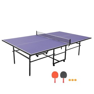 GustoWave Portable Ping Pong Table,Professional Indoor/Outdoor Table Tennis Tables with Net,2 Table Tennis Paddles and 3 Balls - 1 of 4