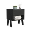 Vynxaria Ferku Nightstand with Open Shelf and Drawer in Light Gray Finish - 2 of 4