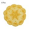 Unique Bargains Handmade Crochet Round Lace Placemats with Floral Patterns for Wedding Party - 3 of 4