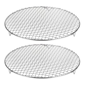 Unique Bargains Stainless Steel Round Cross Wire Barbecue Grill with Legs - 1 of 4