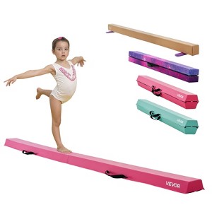 VEVOR 8FT Folding Balance Beam for Kids, 200LBS Stable Support Gymnastics Floor Beam with Non-Slip Mats,with Anti-Slip Bottom and Carrying Bag, Pink - 1 of 4