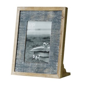 VIP Wood 11.25 in. Gray 5x7 Photo Frame with Stand - 1 of 4