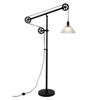 Metal and glass pulley Floor Lamp in Black - Henn&Hart  - 3 of 4