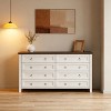 KTMBDW Modern Drawer Dresser for Bedroom, Chest of Drawers with Storage, Wood Storage Chest Organizers Cabinet for Living Room, Entryway, White - 3 of 4
