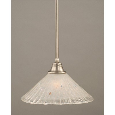 Toltec Lighting Any 1 - Light Pendant in  Brushed Nickel with 16" Frosted Crystal Shade
