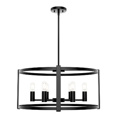 Astwood 26" Matte Black Art Deco Drum Chandelier