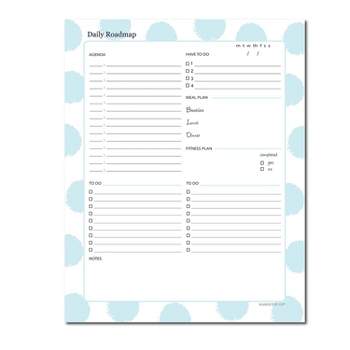 Kahootie Co. Kahootie Co Daily Schedule Notepad 8.5" x 11" 50 sheets per pad Teal Polka Dot (DNP04)