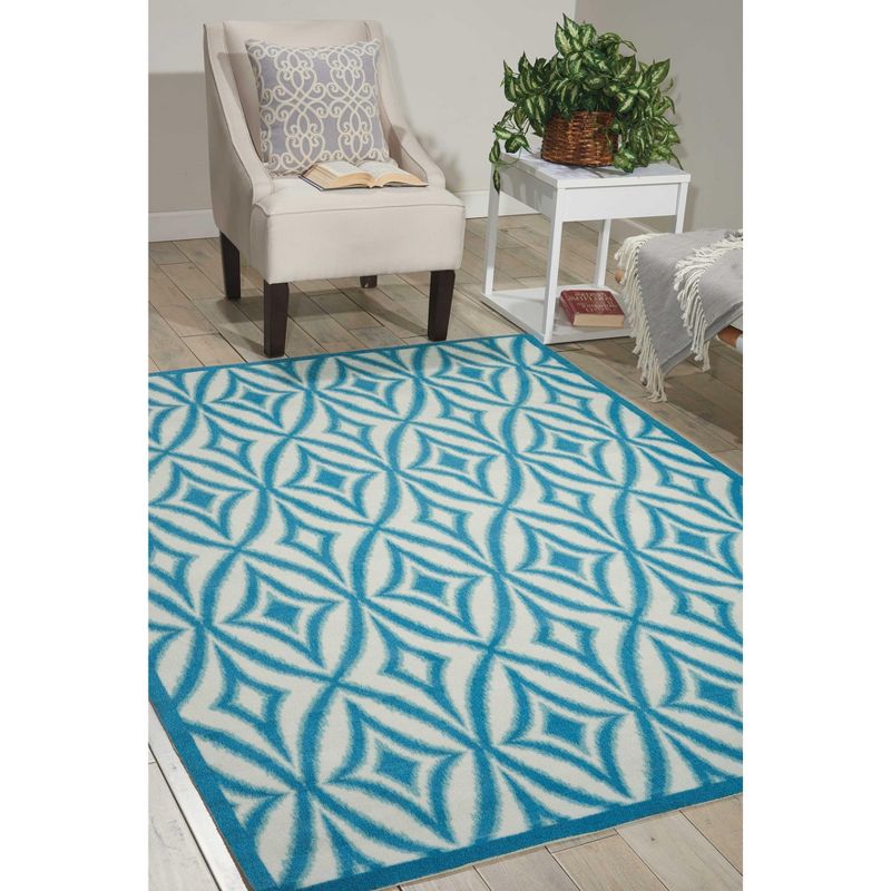 Waverly Sun & Shade "Centro" Azure Indoor/Outdoor Area Rug by Nourison, 3 of 6