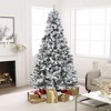 LuxenHome 7.2Ft Flocked Christmas Tree with Metal Stand, Full Spruce Artificial Prelit Christmas Tree with 350 LED Lights Off-White - 3 of 4