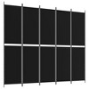 vidaXL 5-Panel Room Divider Black 98.4"x86.6" Fabric - 2 of 4