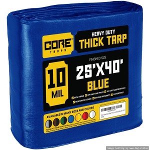 Core Tarps Heavy Duty 10 Mil Tarp Cover, UV Resistant, Rip Proof for Roof, Camping, Patio, Pool, Boat - 1 of 4
