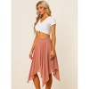 Allegra K Women's Elastic Waist Chiffon Handkerchief Hem Midi Skirt - 3 of 4