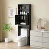 Dolonm Farmhouse Over-The-Toilet Storage Cabinet with 2 Barn Doors & Toilet Paper Holder, Space-Saving Bathroom Organizer - 2 of 4