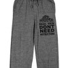 Home Improvement Real Men Don't Need Instructions Men's Gray Heather Sleep Pajama Pants - 2 of 4
