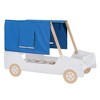 Full/Twin Size Car-Shaped Bed Wood Bed Frame with Tents, Ceiling Cloth and Wheels, 400LBS Weight Capacity for Kids Boys Girls Teens Bedroom - 3 of 4