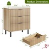 Wave Fluted 3 Drawers Dresser Wide Wood Chest of Drawers Modern Storage Dresser Chest of Drawers Organizer Anti-Tipping Device - 3 of 4