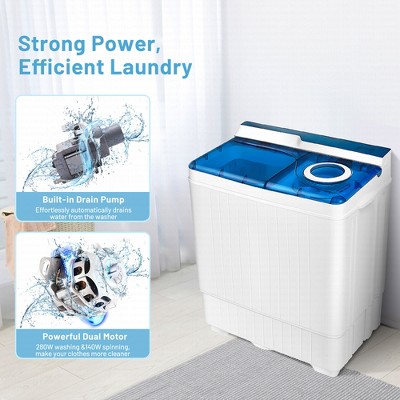 Blue and White Electric Top-Loading Portable Washer for RV