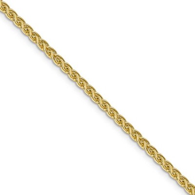 Black Bow Jewelry 2.75mm 14k Yellow Gold Hollow Wheat Chain Necklace