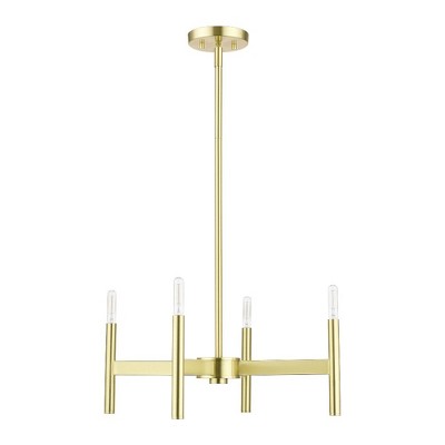 Copenhagen Satin Brass 4-Light Industrial Chandelier