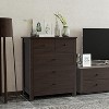 Black 5 Drawer Dresser with Round Handles and Waterproof Particle Board Surface for Bedroom Black - 3 of 4