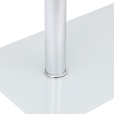 Transparent Tempered Glass and Metal U-Shaped Side Table