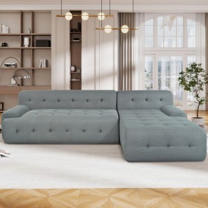 Modern Large L-Shaped Modular Sofa, Minimalist Style, 2-Piece Set with Free Combinations, Suitable for Living Rooms, Apartments, and Lounges - 1 of 4
