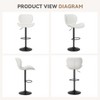 Sapphtopaz 2PCS Modern Swivel Bar Stools with PU Upholstered Adjustable Height 22.2"-31" Barstools with Back Counter Stool for Kitchen Island - 2 of 4