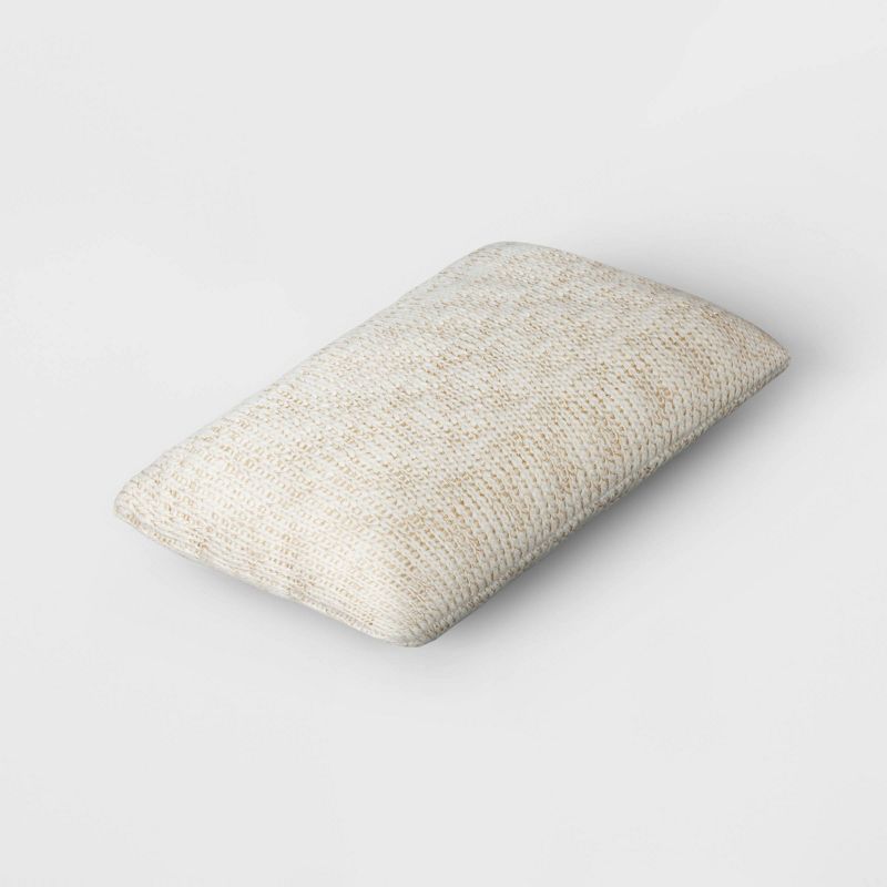 Oversized Metallic Knit Square Lumbar Throw Pillow Ivory - Threshold&#8482;, 4 of 6