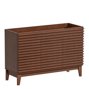 APRILSOUL  Bathroom Vanity, Mid-Century Bathroom Vanity with 2 Soft Closing Doors, Freestanding Bathroom with Wood Grain Laminate - 1 of 4