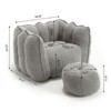 Aukfa Bean Bag Chairs with Ottoman, Bean Bag Modern Lazy Sofa Chair with High Resilient Foam Armrests for Living Room, Bedroom, Apartment, Coffee - 2 of 4