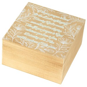 Dicksons Put Your Prayers In Here Natural Woodgrain 9.38 x 9.38 Wood Rustic Keepsake Box With Photo Holder - 1 of 1