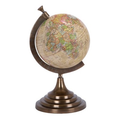 Vintage Explorer 15" Aluminum Globe with Colorful Map