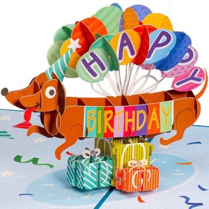 Paper Love 3D Pop Up Happy Birthday Dog Card, For Adults and Kids | 5" x 7" Cover - Includes Envelope and Note Tag - 1 of 4