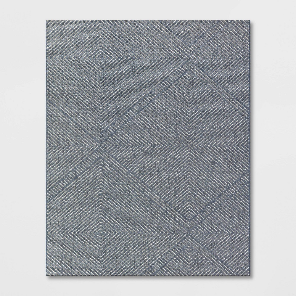  x 10' Diamond Indoor/Outdoor Rug Navy/Natural