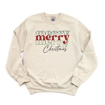 Simply Sage Market Women's Graphic Sweatshirt Merry Christmas Stacked ...