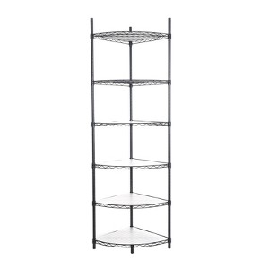 FONTOI 6 Tier Corner Wire Shelving Unit, Height Adjustable Storage Racks, Triangle Storage Display for Kitchen, Garage, Black, 18"*72"*18" - 1 of 4