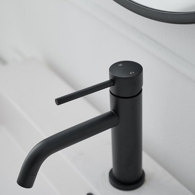 Matte Black Stainless Steel Single Handle Bathroom Faucet
